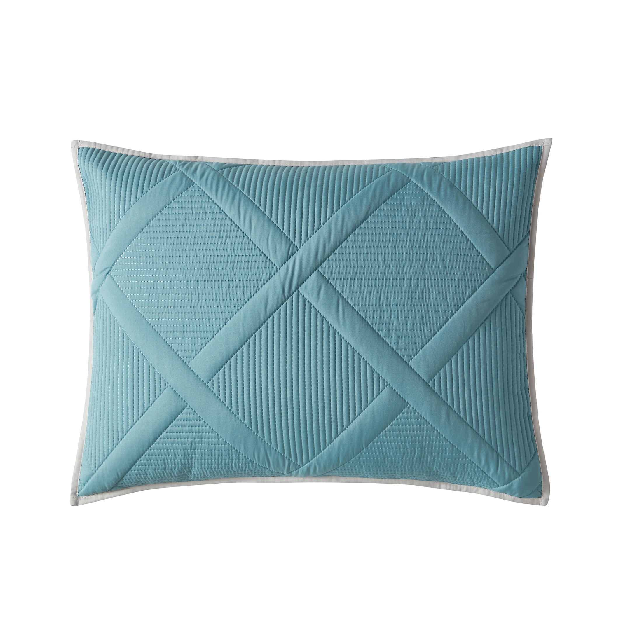 Mainstays Diamond Teal Argyle Polyester Pillow Sham, Standard (1 Count)