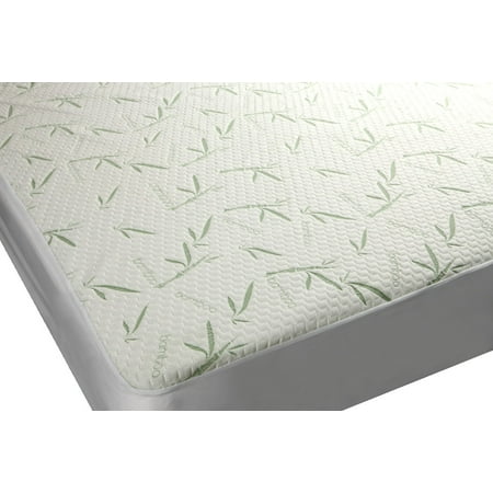 Bamboo Premium Plush Mattress Protector - Soft, Quiet, Comfortable topper, cover - Hypoallergenic, Deep Fitted Pocket (Twin