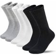 thumbnail image 1 of Lot 3-12 Pairs Mens Solid Sports Athletic Work Plain Crew Socks Size 10-13, 1 of 10