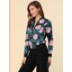 thumbnail image 4 of Dde San Patricio ChaqueDe Bombardero Floral LigeCon CremalleY Cuello Alto PaMujer Verde azulado XL, 4 of 6