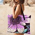 thumbnail image 4 of Purple Flowers Outdoor Picnic Blanket, Foldable Waterproof Beach Mat, Portable Beach Blanket for Beach Camping, Hiking, Family Concerts, 4 of 7