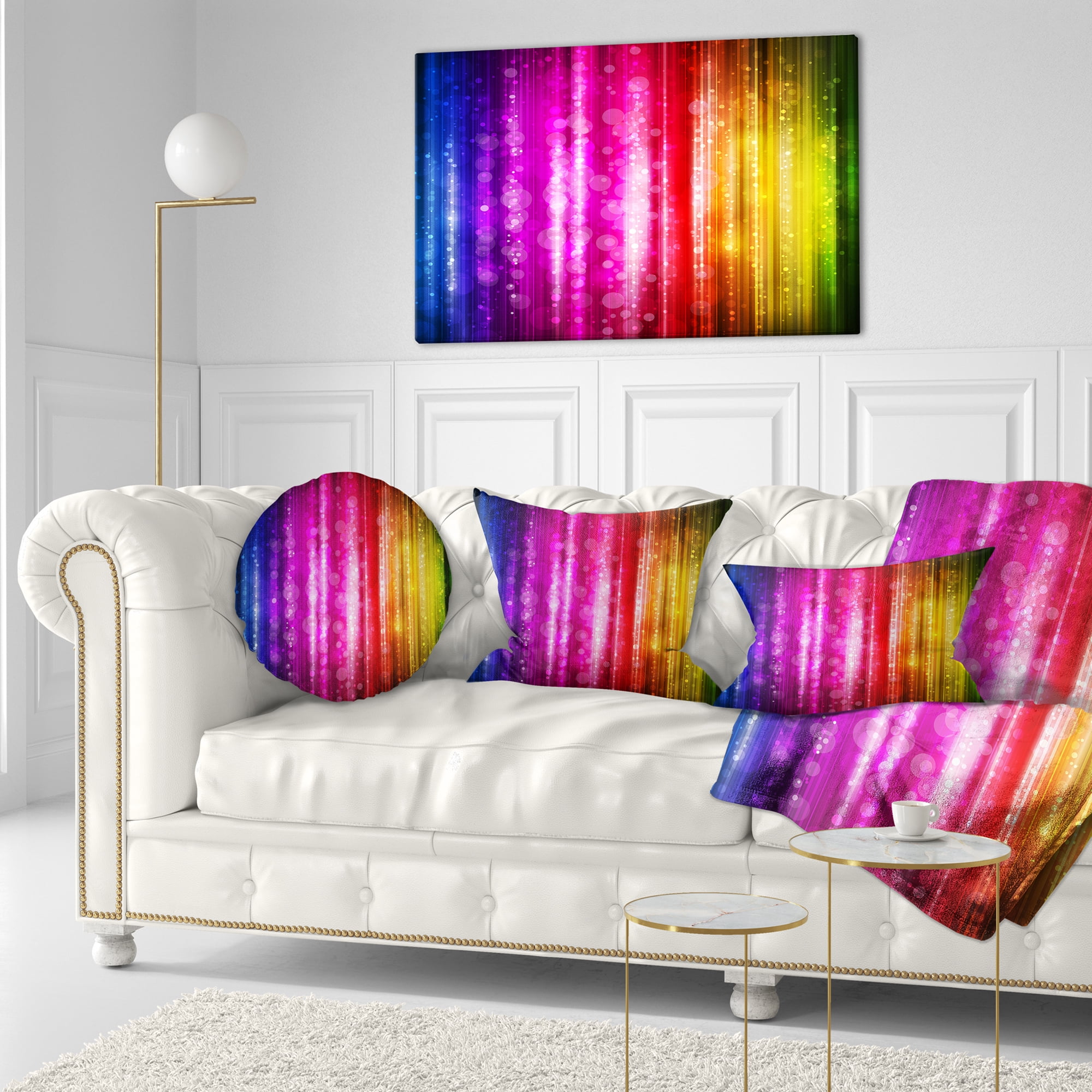 Designart Glowing Background - Abstract Throw Pillow - 12x20