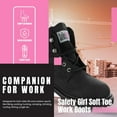 thumbnail image 4 of Safety Girl Women’s Work Boots | Waterproof Leather Work Boots for Women | Oil & Slip-Resistant Soft Toe Boots for Women | Premium Nubuck Leather | Lightweight and Comfortable | Black Leather - 11W, 4 of 7