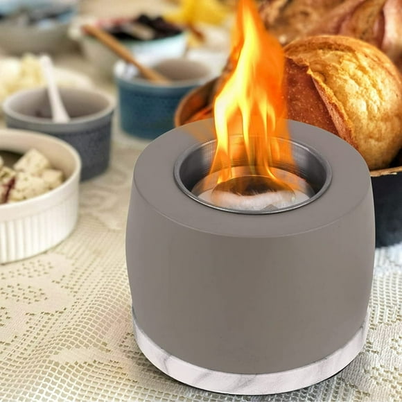 MesaSe Portable Concrete Fire Pit Tabletop Fire Pit Ethanol Fire Pit Table Top Firepit Fire Bowl Mini Personal Fireplace Electric Indoor Outdoor Garden Decor