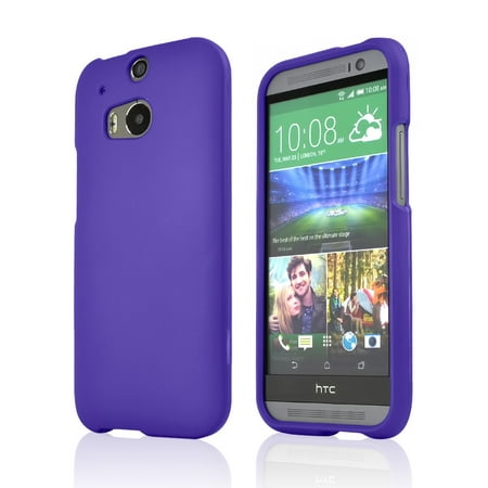 HTC One M8 Case, [Purple] Slim & Protective Rubberized Matte Finish Snap-on Hard Polycarbonate Plastic Case