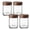6 OZ-4P, variant on 4 Pack 6oz Airtight Chia Seed Pudding Jars with Wooden Lids, Glass Screw Top Containers for Overnight Oats, Yogurt, Food Storage & Wet Specimen, Breakfast Meal Prep