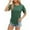 Green, variant on WXLWZYWL Women'S Solid Colour Button Round Neck Short Sleeve Irregular Hem T-Shirt Top Short Sleeve Round Neck Top Shirt Short Sleeve Round Neck Top/Shirt