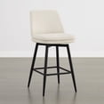 thumbnail image 6 of ReNest 27" Mid-Century Swivel Counter Height Bar Stools Set of 4 for Kitchen Island, Upholstered Fabric, Creamy Grey, 6 of 7