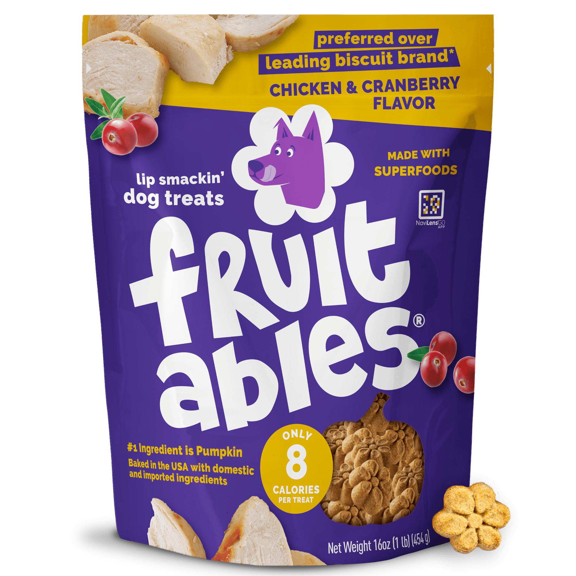 Fruitables Baked Dog Treats with Chicken and Cranberry - 16oz