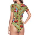 thumbnail image 4 of Easygdp Cartoon Fire Truck Women's One-Piece Swimsuit Slim Fit Crew Neck Bodysuit Athletic Swimwear with Concealed Buckle - XX-Large, 4 of 9