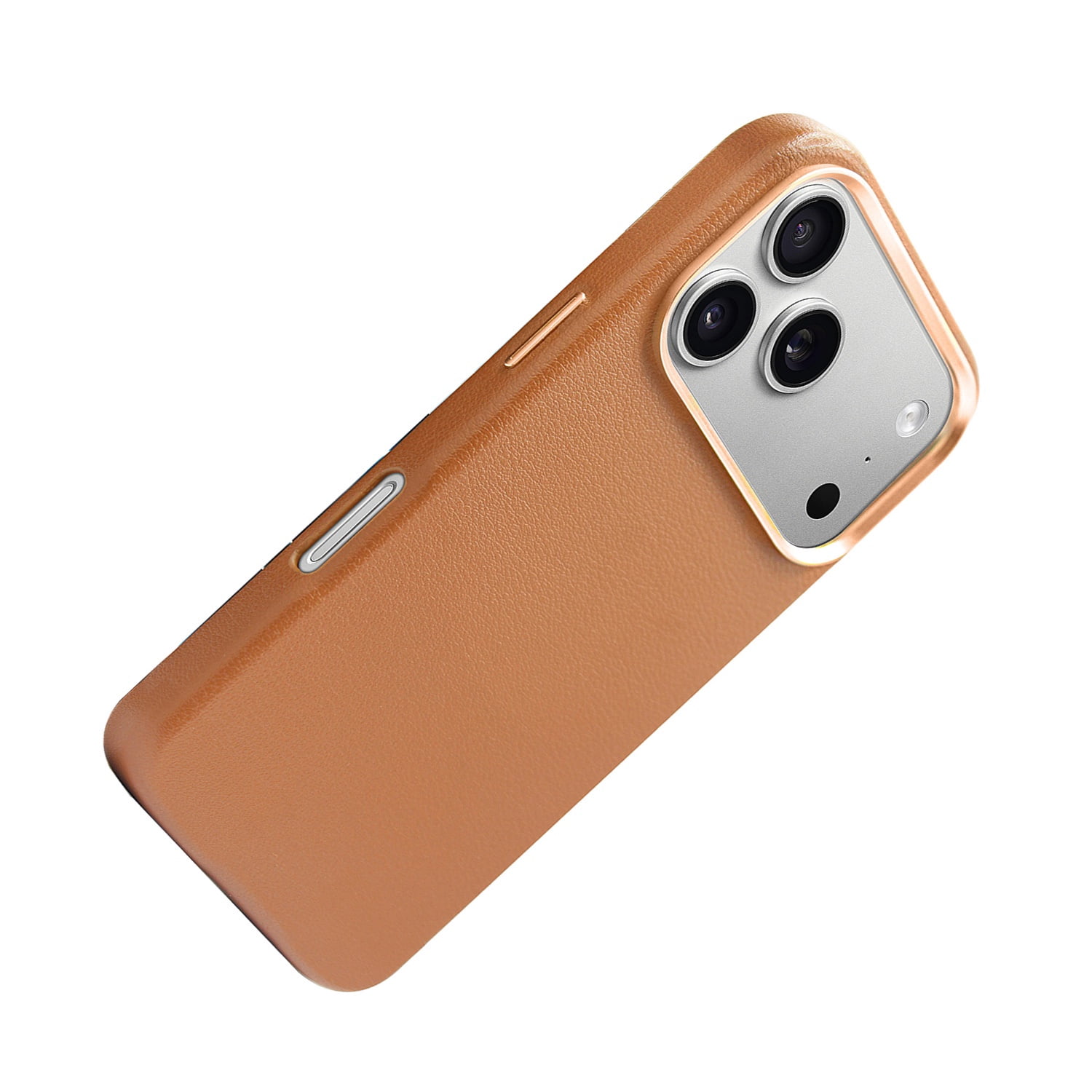 Leather Magnetic Case for iPhone 17 Pro Max - Dark Orange