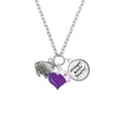 thumbnail image 2 of Delight Jewelry Silvertone Antiqued Fish - Purple Heart Nurse Strong Zoe Necklace, 2 of 4