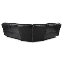 Lexicon Bastrop 3-Piece Traditional Wood & Faux Leather Sectional Set in Black