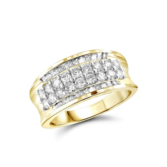 JewelersClub Diamond Rings for Women – 1.00 Carat White Diamond Ring Jewelry– 14K Gold Plated SIlver Bands for Women –– Ring by JewelersClub