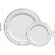 Gusto Fancy Plastic Plates Disposable Dinner Plates & Salad Plates Set, 60-Pack