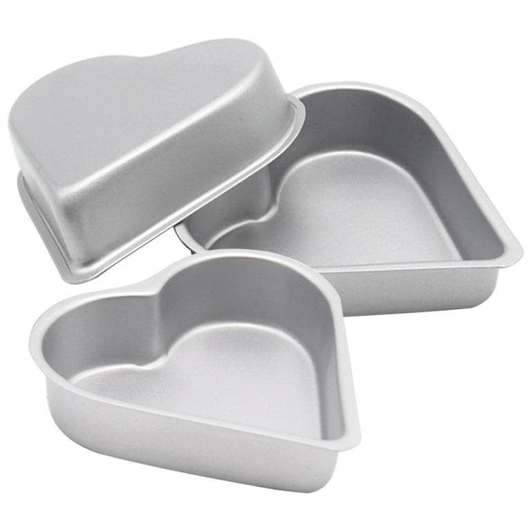 3Pcs Metal Pudding Molds Heart Cake Molds Non-stick Jelly Molds