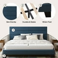 thumbnail image 6 of Einfach King Bed Frame, Platform Bed Frame with Panel Upholstered Fabric Headboard, Blue, 6 of 7