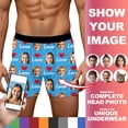 thumbnail image 2 of KHONTS Men's Personalized Boxers Husband Boyfriend Funny Boxers DIY Valentine's Day Birthday for Him Sky Blue S, 2 of 8