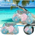 thumbnail image 6 of Pool Float Storage Bag Trianu Pool Storage Bag Pool Toy Storage Swimming Pool Bag Large Hanging Net Bag Swimming Pool Accessories Toy Organizer for Pool Fence and Beach, Blue, 6 of 8