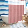 thumbnail image 5 of No Hook Shower Curtain, Vintage Peach Pink Shower Curtains for Bathroom with See Through Top Window, Farmhouse Retro Solid Color Linen Texture Waterproof & Washable Bath Curtain 60"x72", 5 of 9