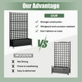 thumbnail image 7 of 73"x 47"x 16"Metal Planter Box with Trellis Privacy Screen, Raised Garden Bed with Dots Trellis & Wheels, Privacy Planters for Patio, Planter Box for Climbing Plants,Black, 7 of 7