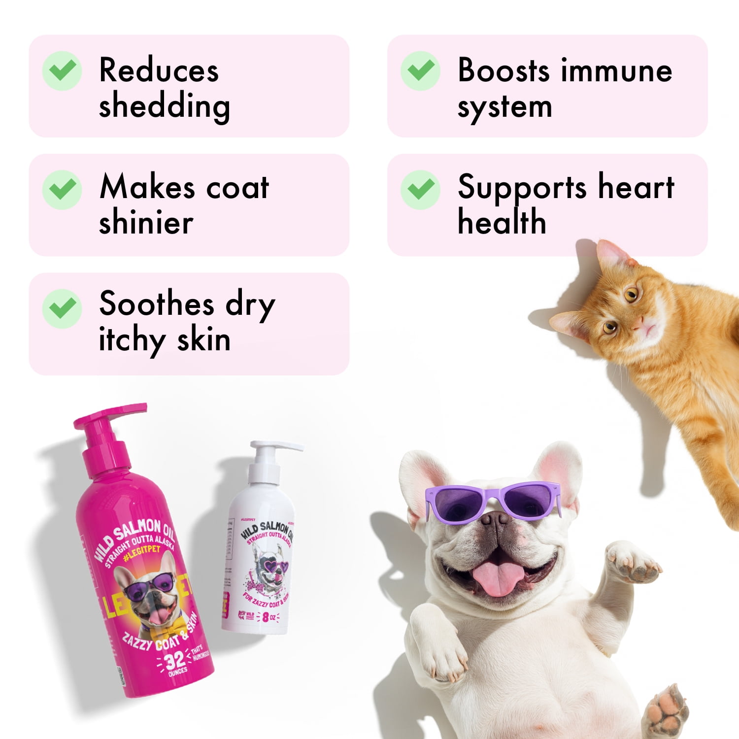 Wild Alaskan Salmon Oil for Dogs & Cats – Omega 3 6 9 Liquid with EPA & DHA – Skin & Coat, Joint & Overall Wellness Support – 32 oz