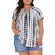 thumbnail image 1 of Camisetas de mujer de tallas grandes Agnes Orinda, con diseño de teñido anudado, de manga corta, tendencia 2026, cómoda, talla 3X, color gris, 1 of 6