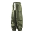 thumbnail image 1 of WEAIXIMIUNG Men's Cargo Pants Black 54X32 Male Straight Leg Cargo Slacks Solid Color Loose Wide Leg Slacks, 1 of 7