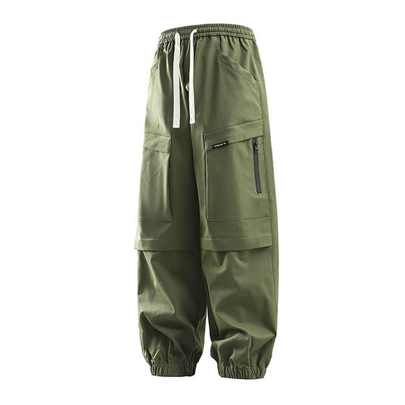 JHLZHS Sweat Pants Male Straight Leg Cargo Slacks Solid Color Loose Wide Leg Slacks Camo Pants Men Cargo Baggy Men Sweatpants Open Bottom Drawstring