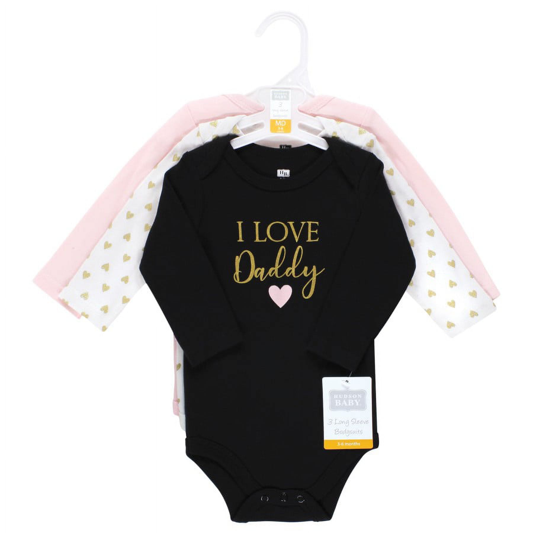 Hudson Baby Cotton Long-Sleeve Bodysuits, 3-Pack, Newborn- 24 Months