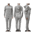 thumbnail image 3 of Akmipoem Women 2 PC Hoodie Pullover Sweatshirts Sweatsuits Tracksuit Sets Light Gray M, 3 of 6