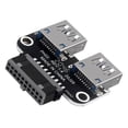 thumbnail image 2 of Adaptador de placa base USB 3.0 de 20 pines a doble tipo A (A), 2 of 6