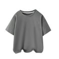 thumbnail image 2 of LWNYDPLSD Boys Loose Short Sleeve Unisex Boys Girls Round Neck Casual Tee Shirt Tops Basics Classic Summer Short Sleeve for Toddler Infant Lightweight Clothes, 2 of 8