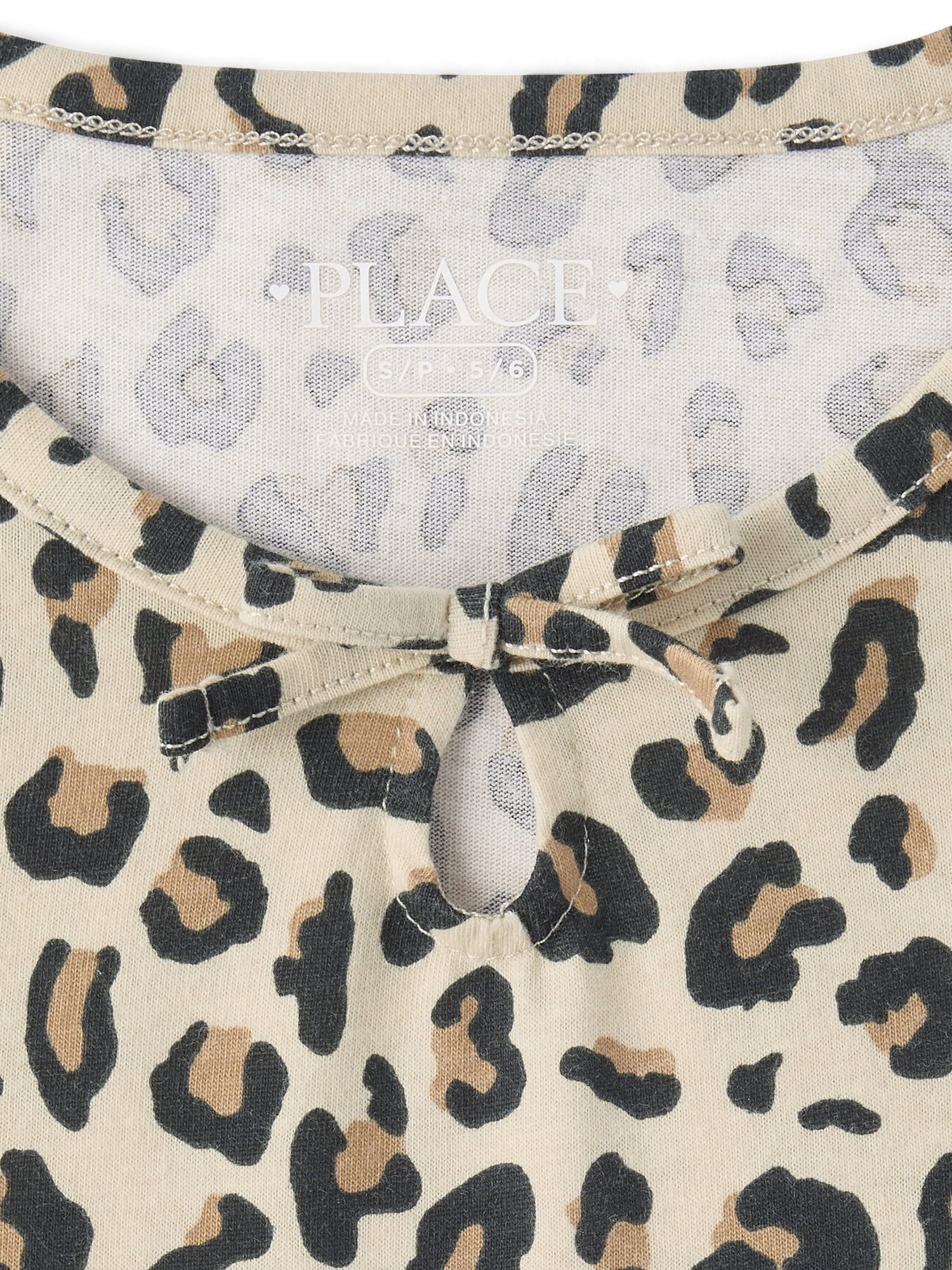The Children's Place Girls Short Sleeve Leopard Keyhole Dress, Sizes XS-XXL