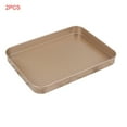 thumbnail image 1 of 2 Pieces Rectangle Non-stick Baking Tray Carbon Steel Kitchen Cake Bread Biscuit Baking Pan Tool, 1 of 9