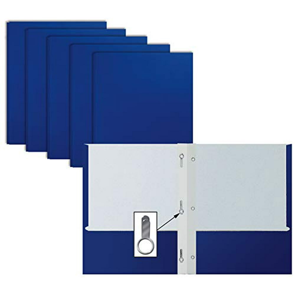Blue Paper 2 Pocket Folders with Prongs, 50 Pack, by Better Office