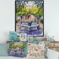 thumbnail image 2 of Designart 'Small Fountain With Trees In The Village House' Country Framed Canvas Wall Art Print, 2 of 5