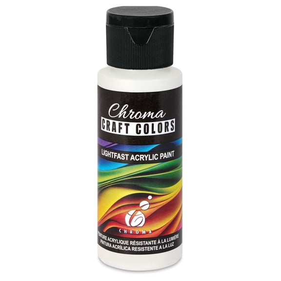 Chroma Craft Colors Acrylic Paint - Metallic Glistening Snow, 2 oz