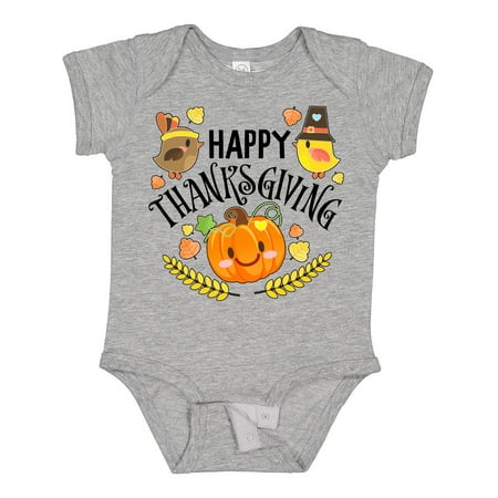 

Inktastic Happy Thanksgiving- Autumn Birds Pumpkin Gift Baby Boy or Baby Girl Bodysuit