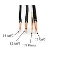 thumbnail image 4 of 10 Feet (3 Meter) - Insulated Solid Copper THHN / THWN Wire - 14 AWG, Wire is Made in the USA, Residential, Commerical, Industrial, Grounding, Electrical rated for 600 Volts - In Black, 4 of 9
