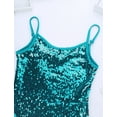 thumbnail image 5 of JanJean Girls Sequins Dance Tank Tops Shirt Camisole Modern Hip Hop Jazz Dance Costume Lake Blue 8, 5 of 6