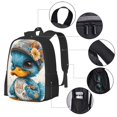 thumbnail image 2 of Balery Cute Sunflower Blue Duck Mochila para hombre y mujer - Tela Oxford 600D resistente - Gran capacidad, resistente al agua, ideal para la escuela, viajes y senderismo, 2 of 6