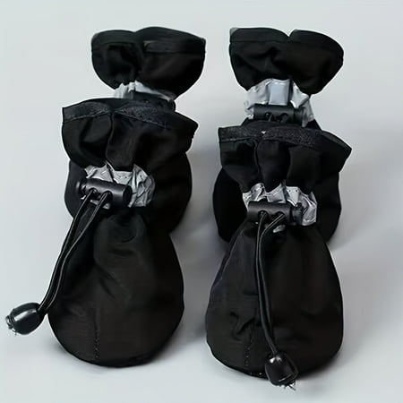 ZGAD 4pcs/set of dog paw protectors  waterproof dog boots with elastic buckles to protect pet PAWS and keep them dry  dog shoes for small dogs