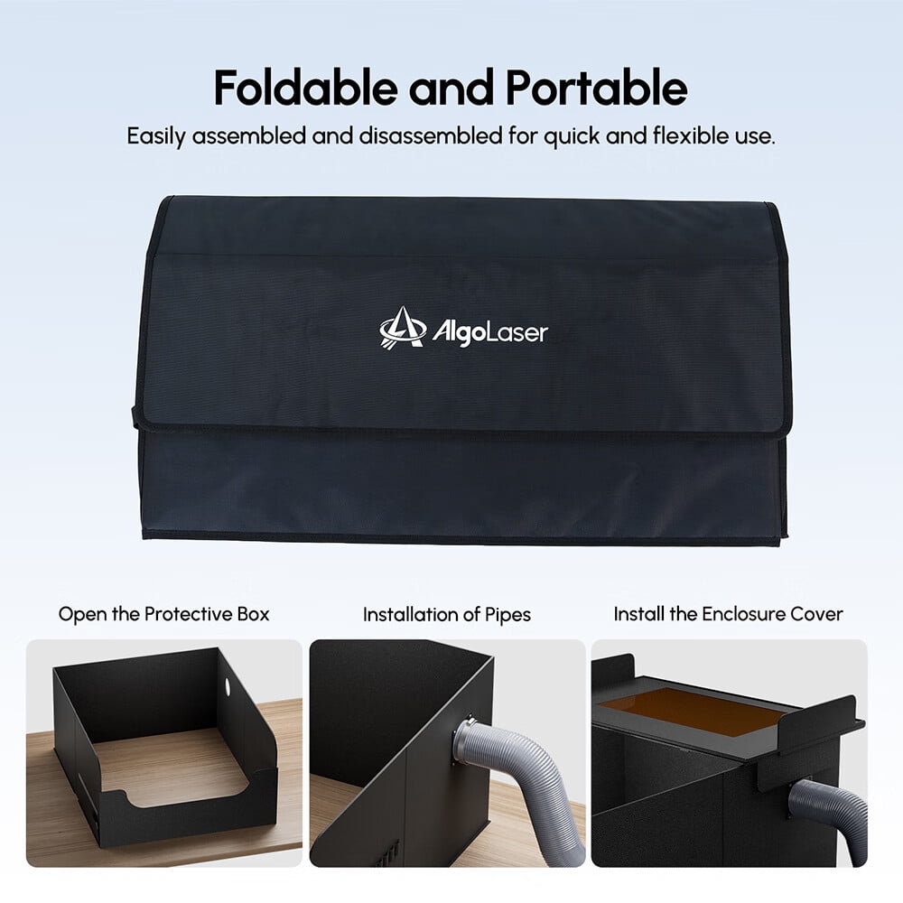 Algo Enclosure for Engraver, Fireproof and Dustproof Protective Cover for Most Engraving Cutting Machine, Insulates Against Smoke and Odor, with Exhaust Fan, 32.67"x28.74"x15.55"