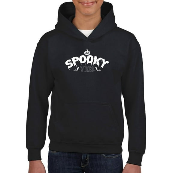 Spooky Vibes Typography Hoodie Juniors -Image by Shutterstock, x-Large