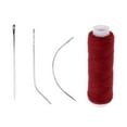 thumbnail image 3 of MERIGLARE Cotton Hair Weft Sewing Decor Thread with 3pcs Needles Set Red, 3 of 5