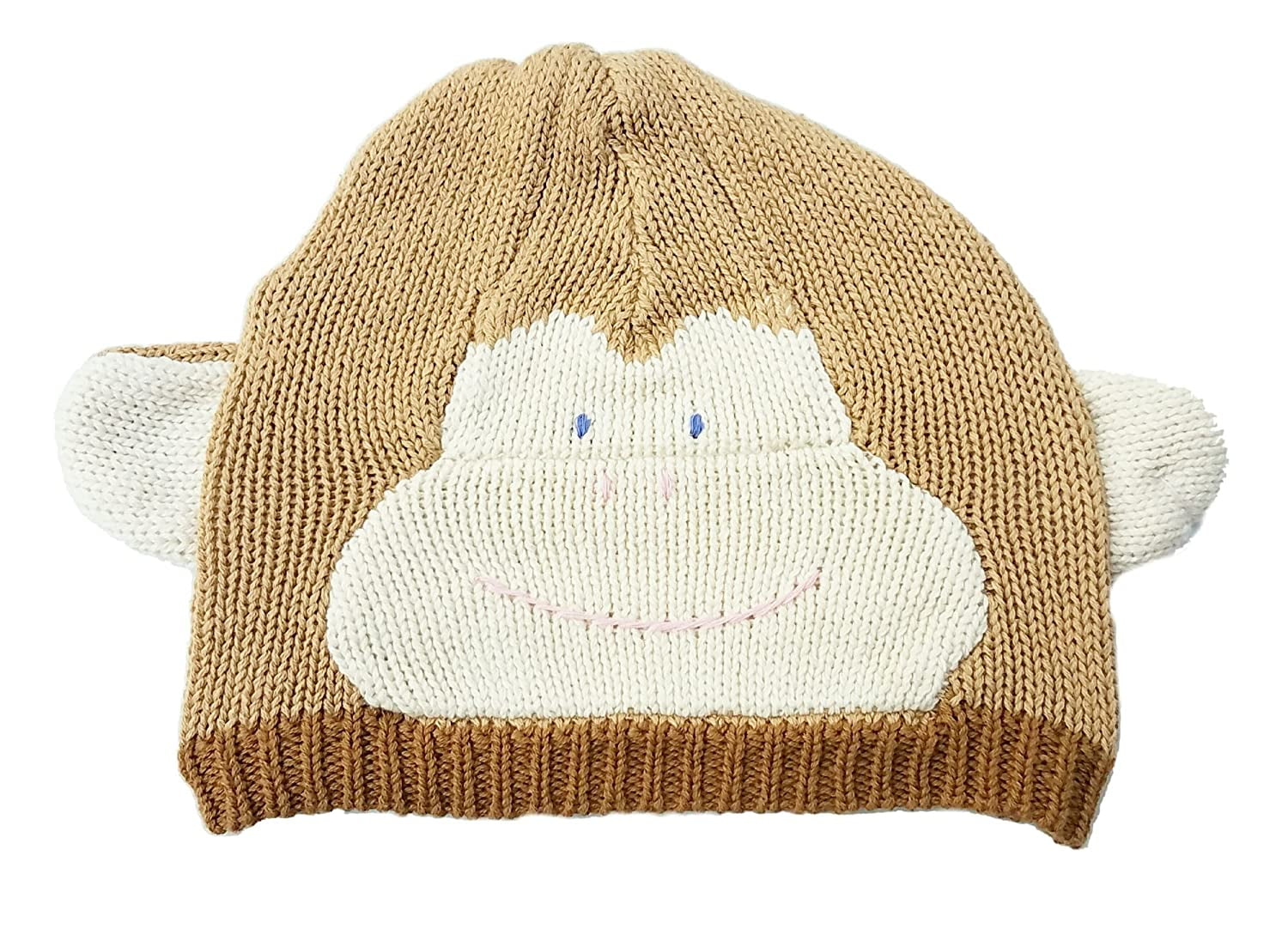Maison Chic 3-6 Months Knit Hat, Monkey 