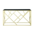 thumbnail image 6 of Modern Glass Console Table, 55" Gold Sofa Table with Sturdy Metal Frame and Black Tempered Glass Top, for Living Room Entryway Bedroom (Polished Golden), 6 of 8