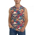 thumbnail image 6 of Daiia colorful Skull rose Printed Men's Tank Tops,Casual Soft Sleeveless Gym Muscle Shirts Bodybuilding Tee-3X-Large, 6 of 8
