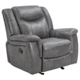 thumbnail image 3 of Conrad Upholstered Padded Arm Glider Recliner Grey, 3 of 11
